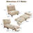 3-In-1 Collapsible Corduroy Sofa Chair Bed, Foldable And Adjustable Sleeper Sofa(Beige)-532409063