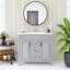 36 po Ensemble de meuble-lavabo autoportant avec comptoir intégré en céramique brillante-114249069