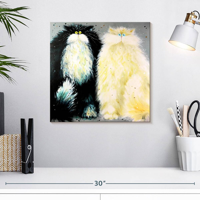 Brampt Mr And Mrs Cats, 16" H x 16" W