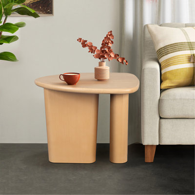 Table d'appoint fuselée à structure en bois avec base robuste