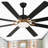 Synia 72" Black Modern Ceiling Fan with LED Light and Remote, 6 Speed Reversible Ceiling Fan-1289029464