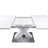 Modern Square Dining Table, Stretchable, White Table Top+MDF X-Shape Table Leg With Metal Base