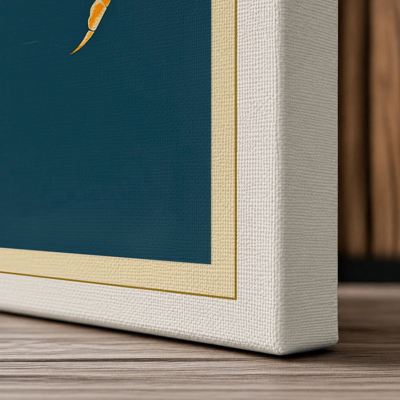 Golden Crab Geometric - Wrapped Canvas, 36x24 - 91.4 x 61.0 cm, Cream Border