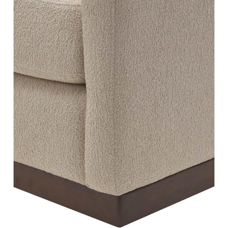 Merren Modern Swivel Chair, Merren Beige Boucle