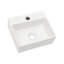 Lavabo de salle de bain mural rectangulaire en céramique 13,6 ", lavabo vasque flottant moderne avec trou de robinet simple pour petits espaces