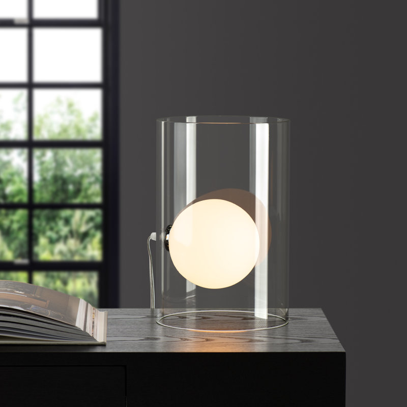 Lampe de table en verre Arniece, H 11,75 po x l 8 po x P 8 po