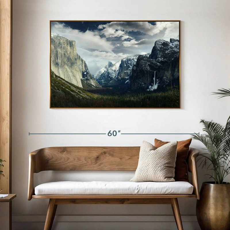Demi-dôme et El Capitan, 46 po x 31 po, Cadre flottant doré