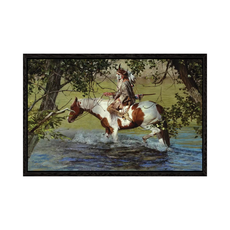 Dry Moccasins by David Edward Kucera - Painting on Canvas, Black Framed, 45.72cm H x 66.04cm W x 3.81cm D