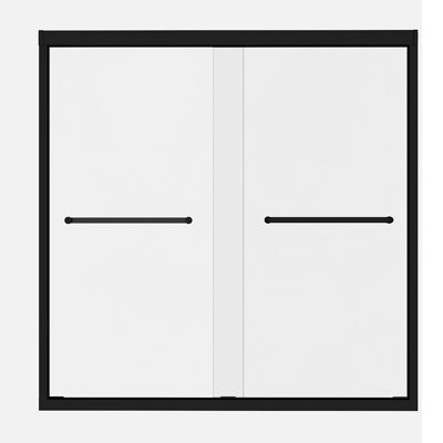 56-60'' W X 60'' H Double Sliding Tub Door With Clear Tempered Glass