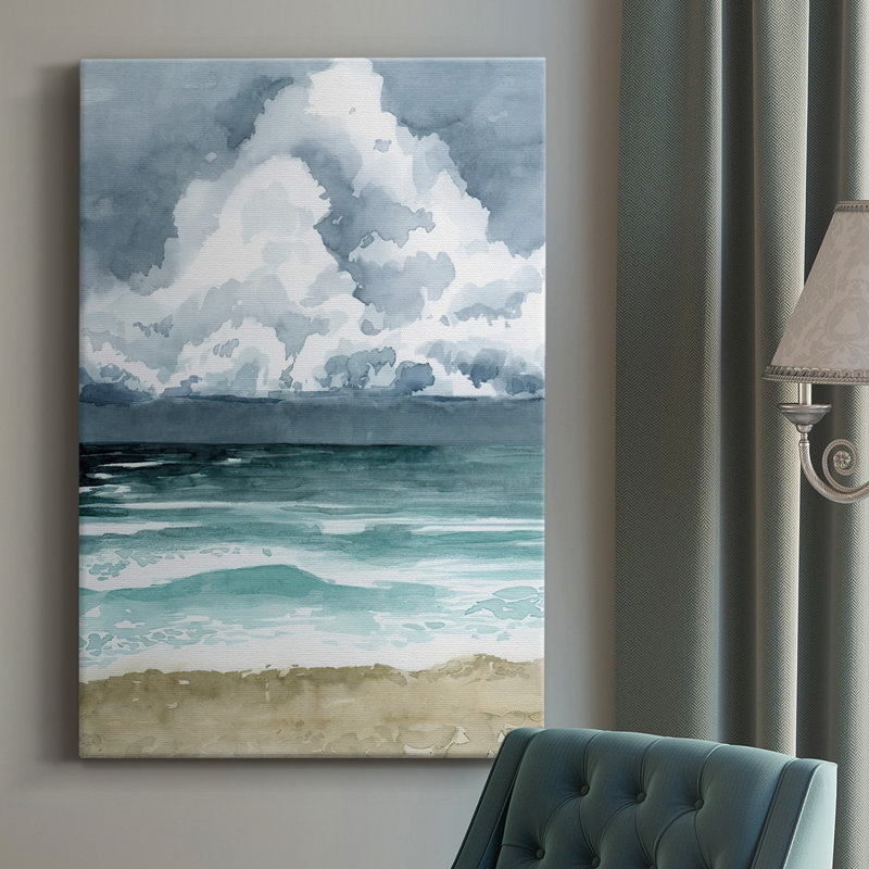 South Beach Storm I, toile tendue avec châssis de qualité supérieure - prête à être accrochée, H 12 po x l 8 po x P 1,5 po