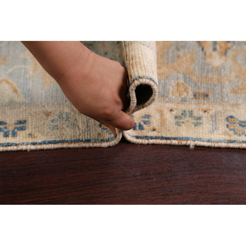 Tapis décoratif en laine de conception unique noué à la main New Age Khotan beige/Ivoire 8 pi 6 po x 10 pi 1 po