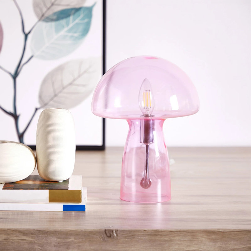  Lampe de table 12 po Modern, Rose, Rose
