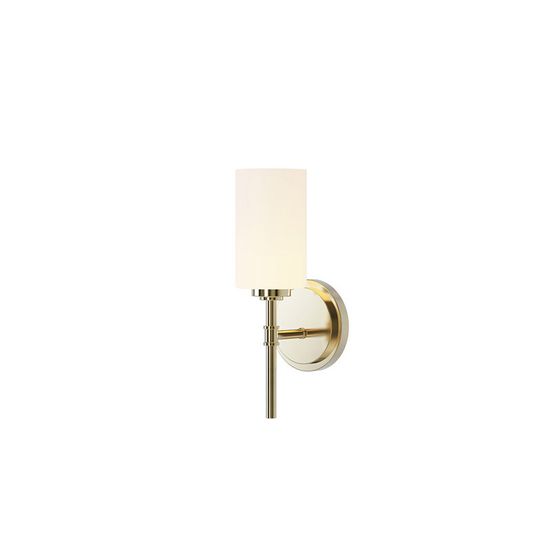 Wexton 1-Light 5.81” Wide Wall Sconce, Plated Gold, Opal White