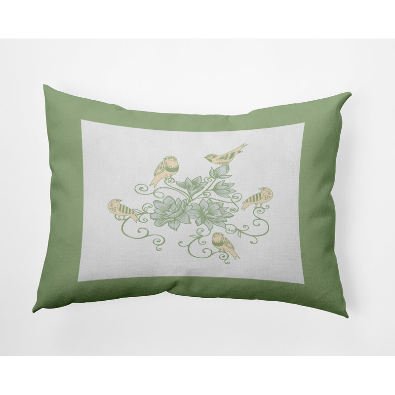 Floral Throw Pillow, 14" H x 20" W, Rectangle