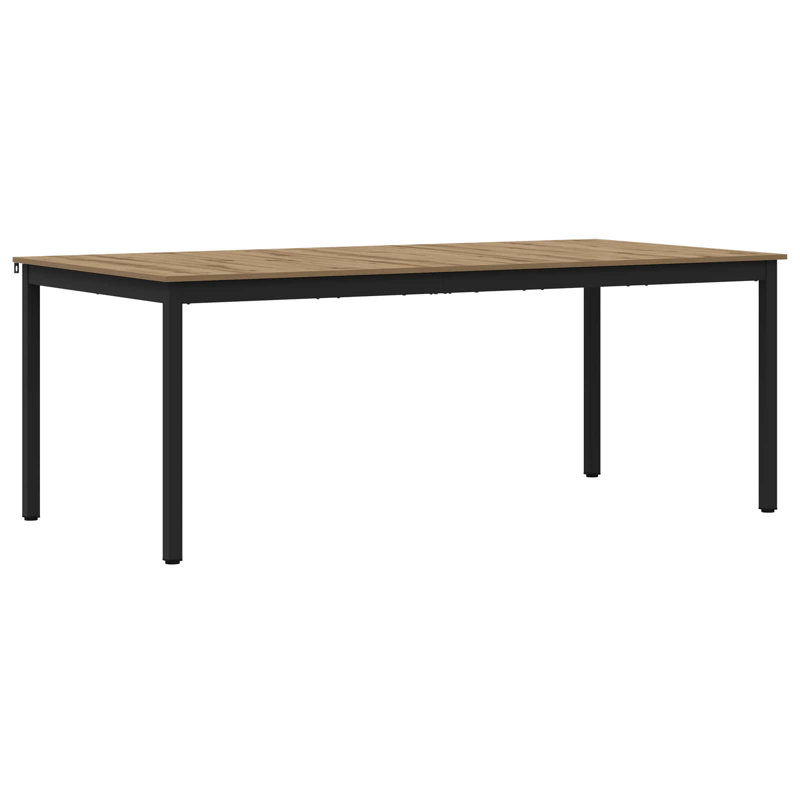 Metal Base Dining Table, Light Brown, 75cmH x 180cmL x 90cmW