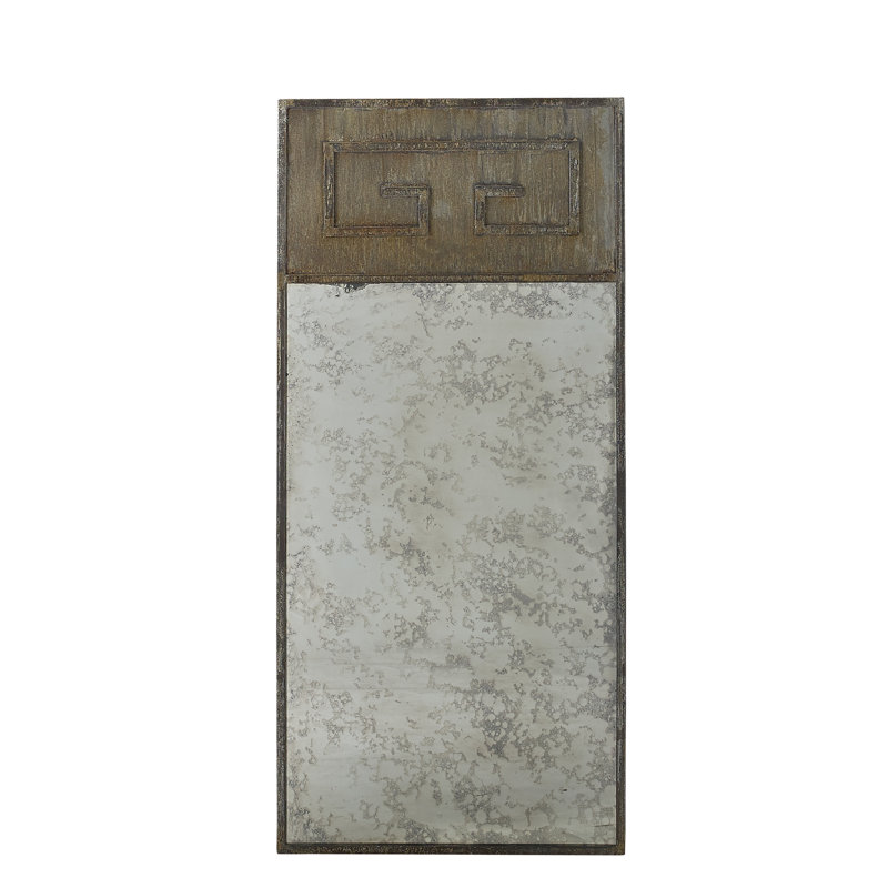 Miroir d'appoint Greek, H 65 po x l 30 po, Océan profond / miroir antique