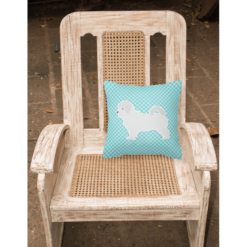Coussin décoratif intérieur/extérieur maltais, H 18 po x l 18 po x P 3 po, Bleu