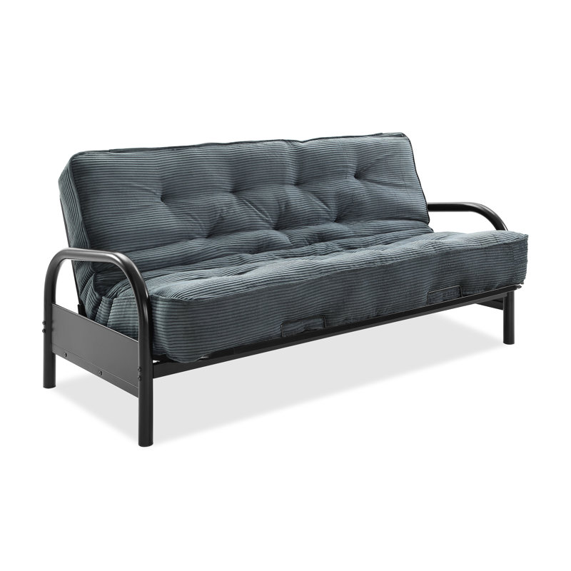 Futon et matelas Mcbrayer, Velours côtelé couleur vert forêt
