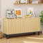 Buffet cannelé multifonctionnel de style bûche de 63 po - tablettes réglables, pour la salle à manger / salon / chambre à coucher