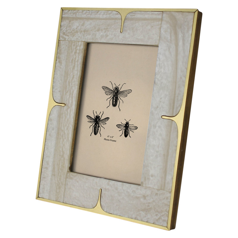 Picture Frame, MOP Resin & Brass - 4x6, Pearl