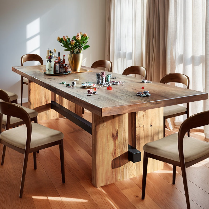 Ensemble de table à manger en bois massif Fashion Classic   , 9