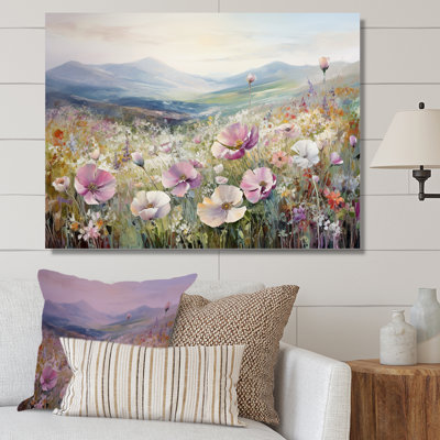 " Pink Ranunculus Field In Mountain II "