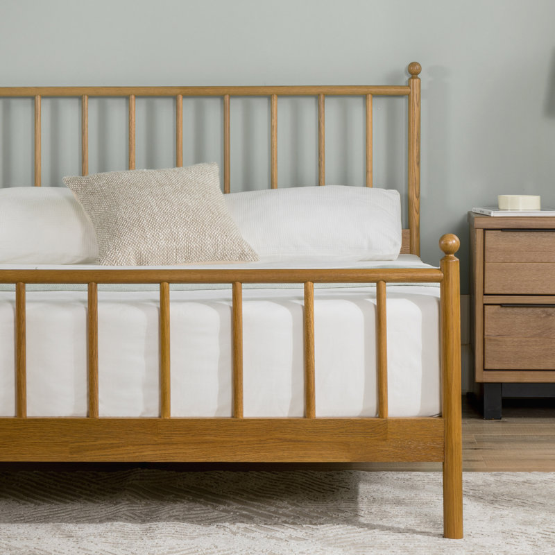 Edward Solid Wood Slat Bed, King