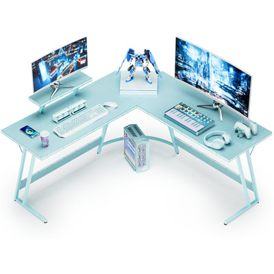Sherri L Shaped Gaming Computer Desk with Large Monitor Stand