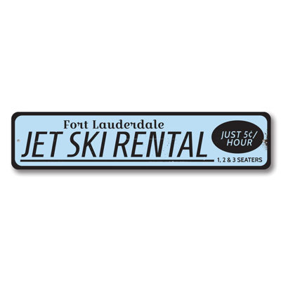 Jet Ski Rental Location Aluminum Sign