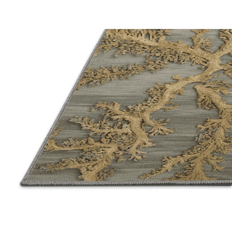 Machine Washable Nature Brown Area Rug, Rectangle 5' x 7'