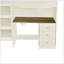Lit mezzanine en bois Aunnika avec garde-robe intégré, bureau, tablettes de rangement et tiroirs-1895061170