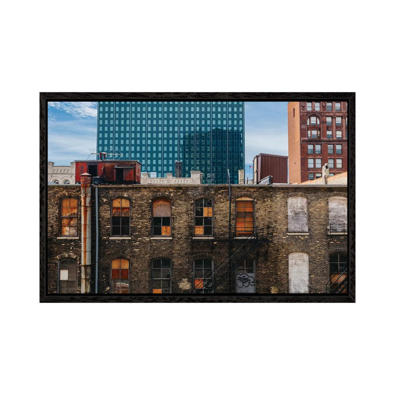 Downtown Milwaukee by Bethany Young - Print on Canvas, 45.72cm H x 66.04cm W x 3.81cm D, Black Framed