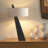 Obelisk Table Lamp - White Cotton-Linen Shade-1855708646
