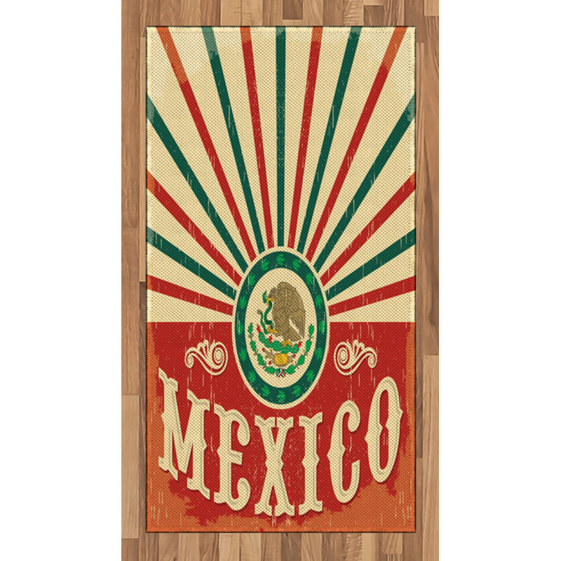 Mexican High Density Long Fiber Poly Threads Decorative Area Rug Carpet, Rectangle 2'7" x 5'