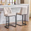 Ensemble de 2, tabouret de bar rembourré moderne avec dossier capitonné, chaise à hauteur de comptoir avec structure en métal robuste, siège rembourré confortable-81910270