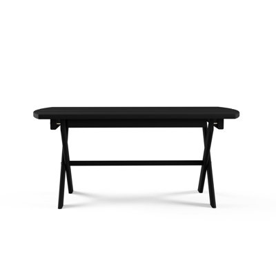  Table d'extérieur pliante ovale, peinture noire