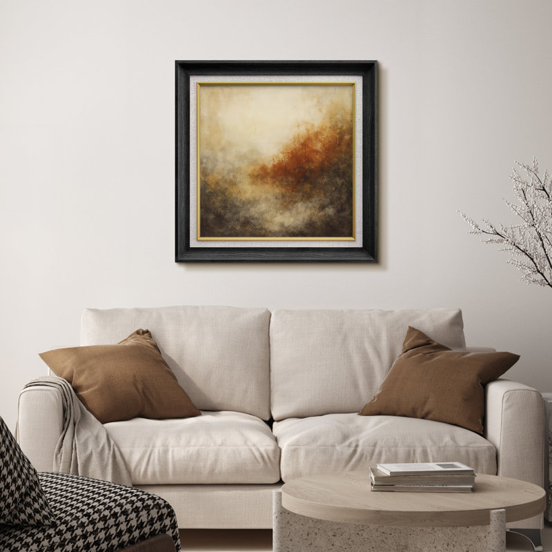 Douce brume chaude avec des tons de terre subtils - impression d'art sur papier encadrée, H 26 po x l 26 po x P 1,5 po