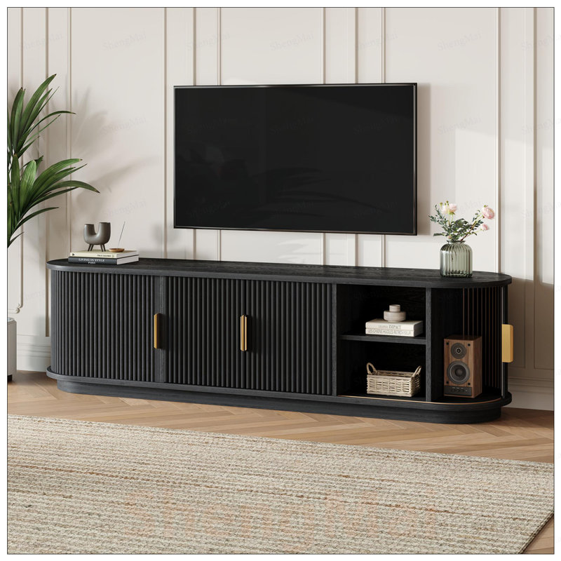 Meuble télé en bois Farmhouse, Black