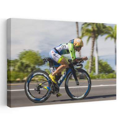 Pro Rider On Bike Phase Of Ironman World Championship, Hawaii, Usa Contemporary Wall Art