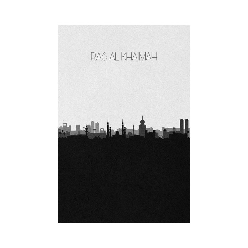 Ras Al Khaimah, UAE City Skyline by Ayse Deniz Akerman - Wrapped Canvas Print