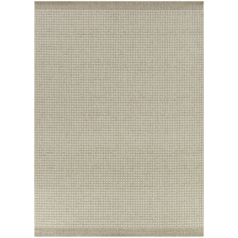 Tapis intérieur / extérieur beige tissé à la machine Trane, Rectangle 5 pi 3 po x 7 pi