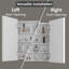 Armoire à pharmacie avec cadre en bois blanc moderne et miroir l 16 po x H 24 po, tablettes réglables, porte réversible, murale ou encastrée, entièrement assemblée-1819058454-1820147254