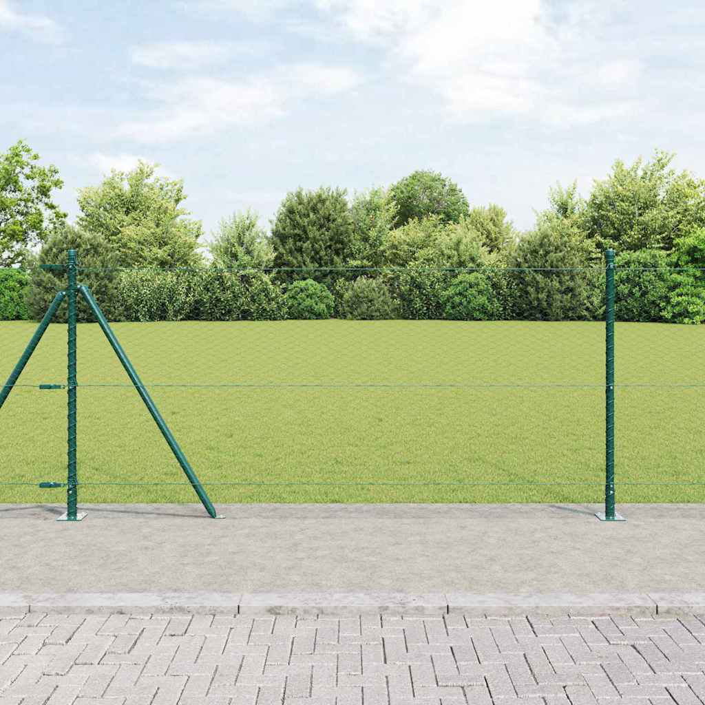Vidaxl Fence With Posts PVC-Coated Steel