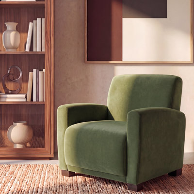 Fauteuil d'appoint rembourré contemporain Bellamy avec silhouette de fauteuil club classique pour le salon, la chambre à coucher et le bureau personnel