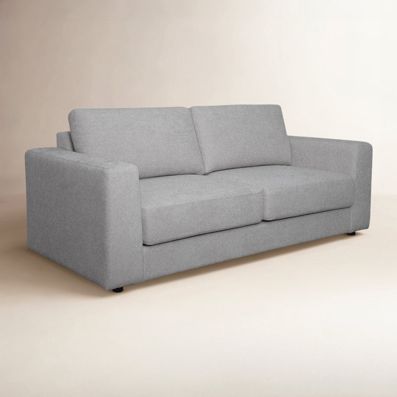 Canapé à accoudoirs carrés 85 po Arrollo, 100% polyester gris
