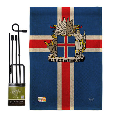 Double Sided 18.5'' H x 13'' W Burlap Flag Set