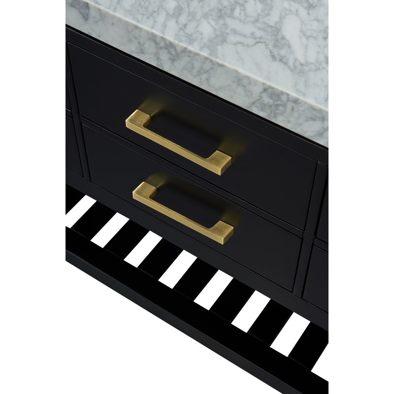 Elizabeth 36'' W Single Vanity, Black Onyx | Brushed Gold