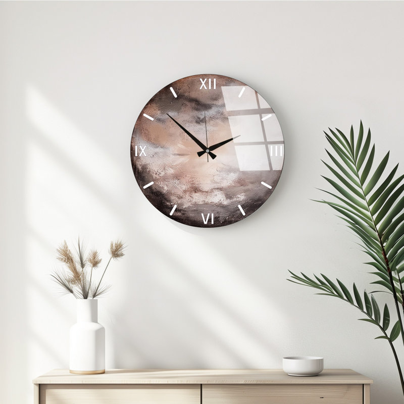 Horloge murale élégante en verre, 15,7 pouces de diamètre | 100% verre avec une épaisseur de 0,16 pouce | Design moderne pour le salon, le bureau et la décoration intérieure | Horloge élégante pour tout mur