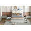 Lit plateforme avec rangement en bois avec 2 grands tiroirs, lit double de taille XL, ensemble de prises et ports USB