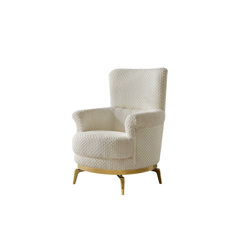 Chaise de style moderne Zoe en bois et accents, Crème, crème